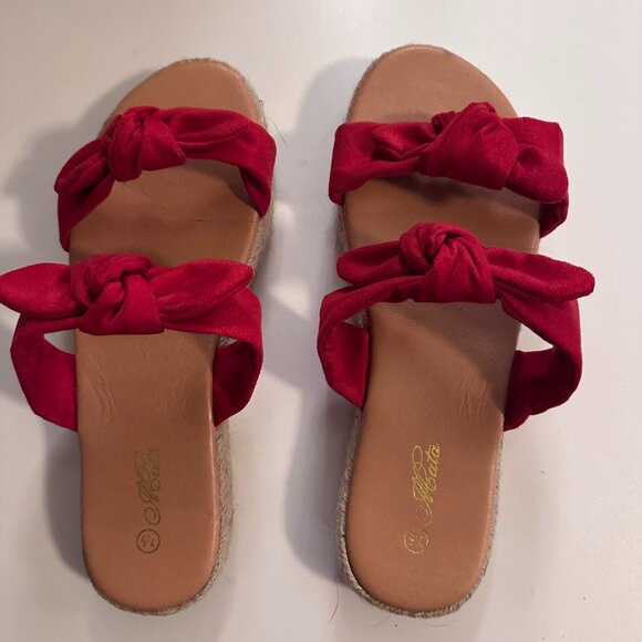 Red Espadrille Sandals - Picture 1 of 3